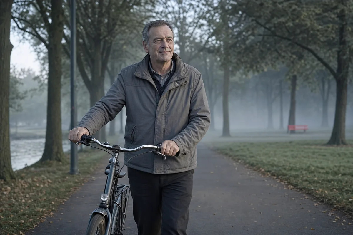 Hombre de 55 años paseando por el parque tras completar el curso de Uro Active